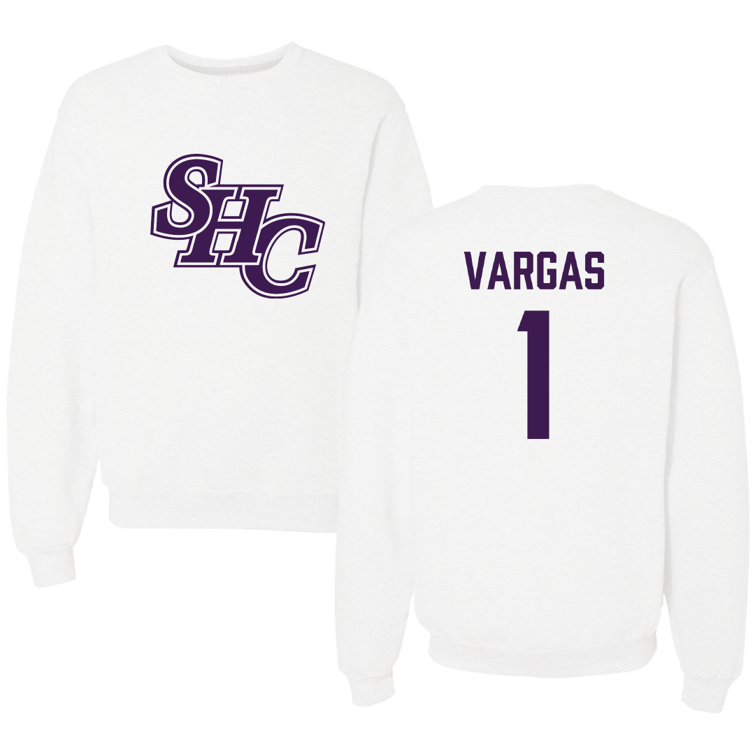 Spring Hill College Soccer White Crewneck - #1 Carlos Vargas