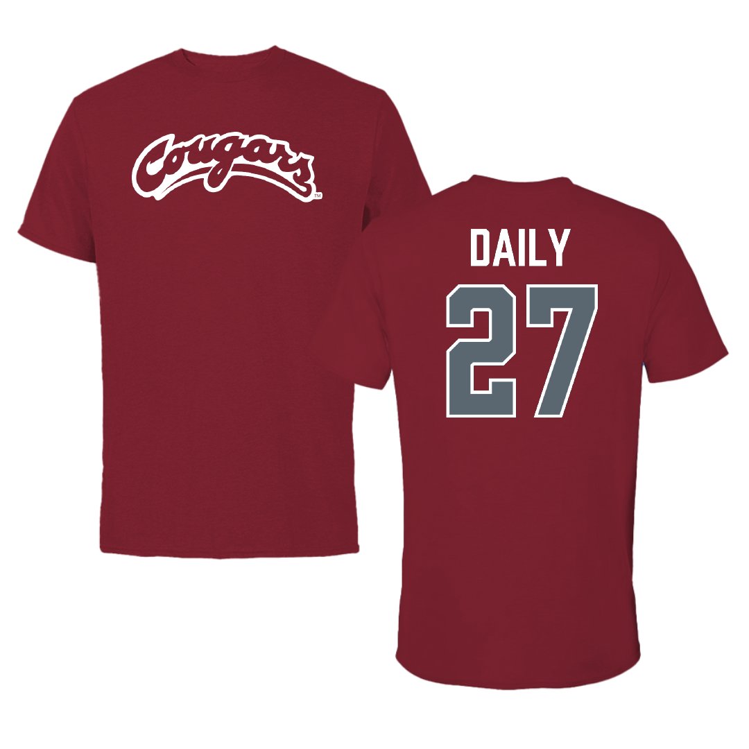 Washington State University Baseball Cardinal Cougars Tee - #27 Lleyton Daily