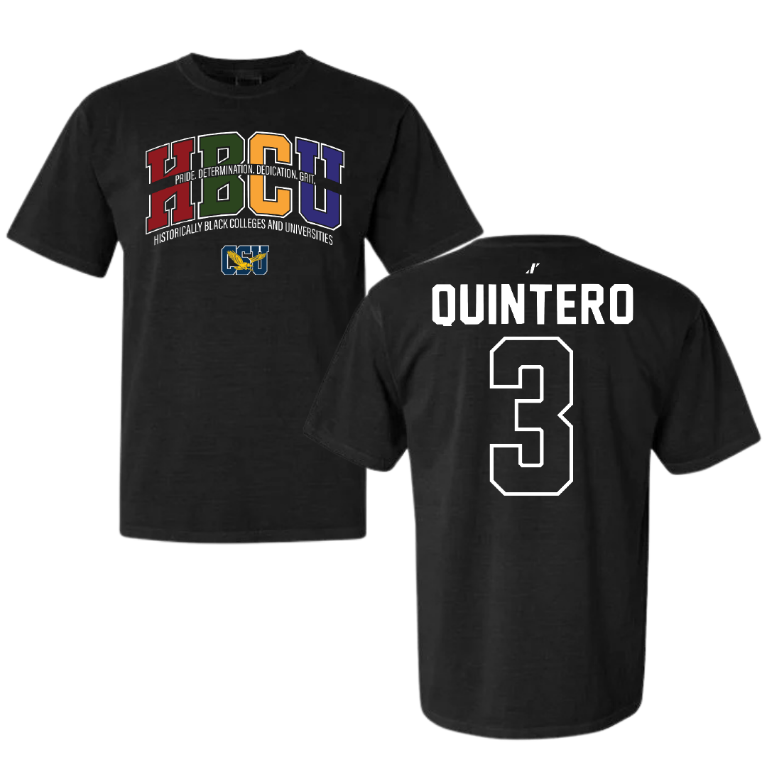 Coppin State University Softball Black HBCU Comfort Colors Tee - #3 Emily Quintero