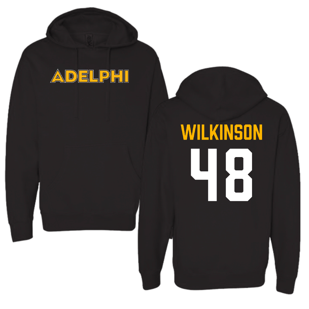 Adelphi University Baseball Black Hoodie - #48 Justin Wilkinson