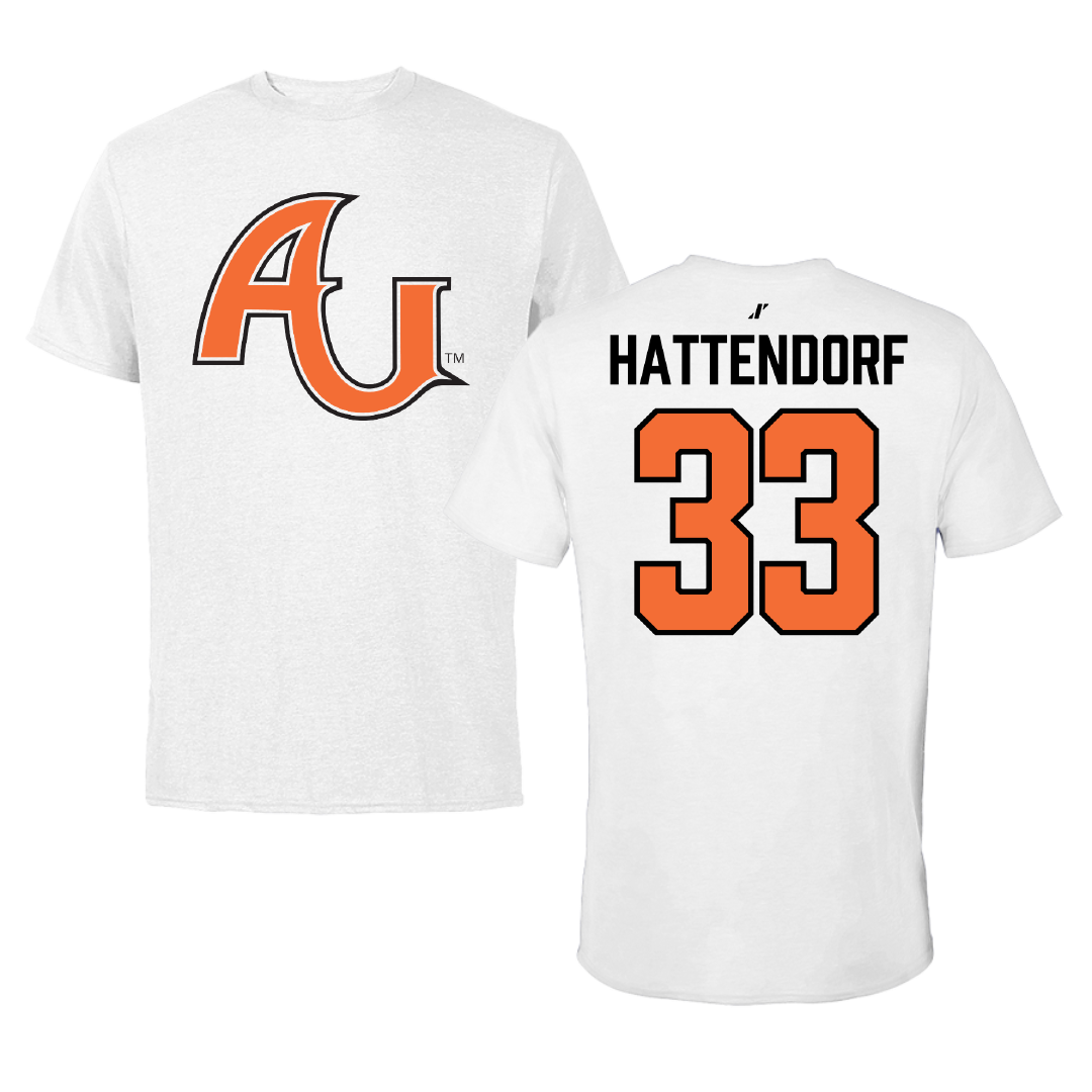 Anderson University (Indiana) Softball White Tee - #33 Braelynn Hattendorf
