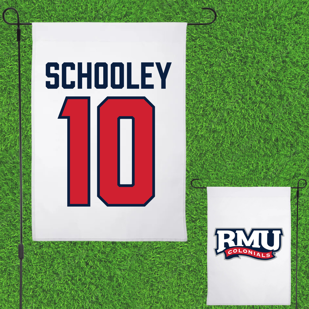 Robert Morris University Ice Hockey White Garden Flag - #10 Kaitlyn Schooley