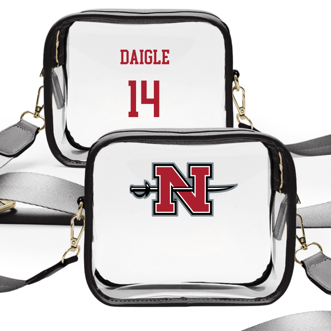 Nicholls State University Soccer (W) Black Clear Stadium Bag - #14 Micah Daigle