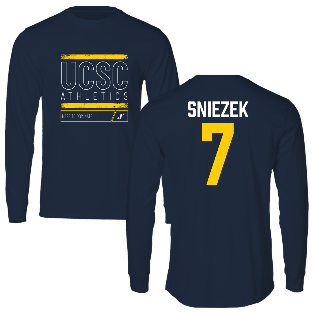 University of California-Santa Cruz Volleyball Navy Dominate Long Sleeve - #7 Ella Sniezek