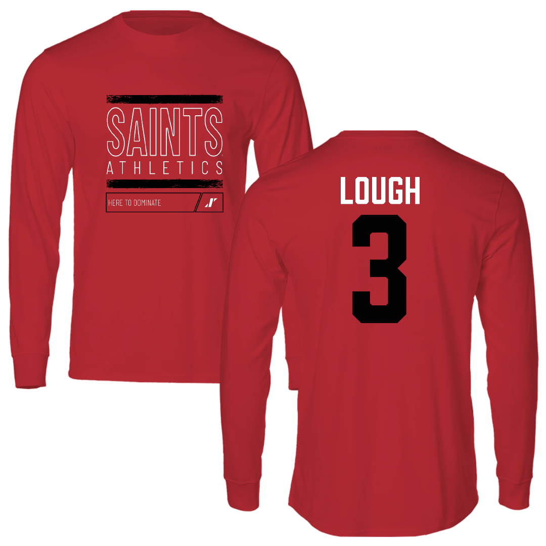 D'Youville University Baseball Red Dominate Performance Long Sleeve - #3 Harrison Lough