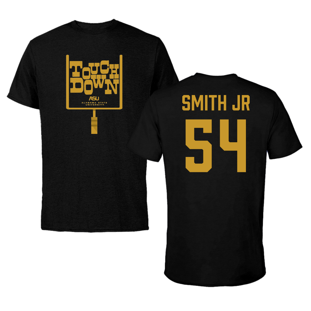 Alabama State University Football Black Touchdown Tee - #54 Patrick Smith Jr