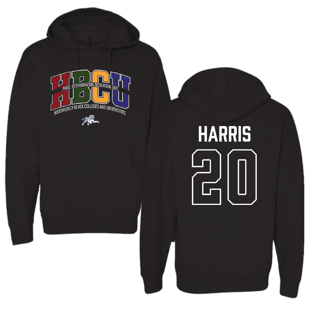 Jackson State University Baseball Black HBCU Hoodie - #20 Shemar Harris