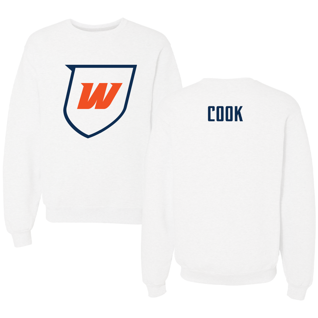Western Connecticut State University Baseball White Crewneck - John Cook