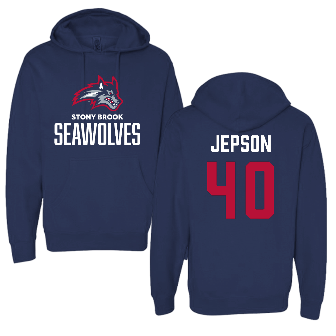 Stony Brook University Softball Navy Hoodie - #40 Aubrey Jepson