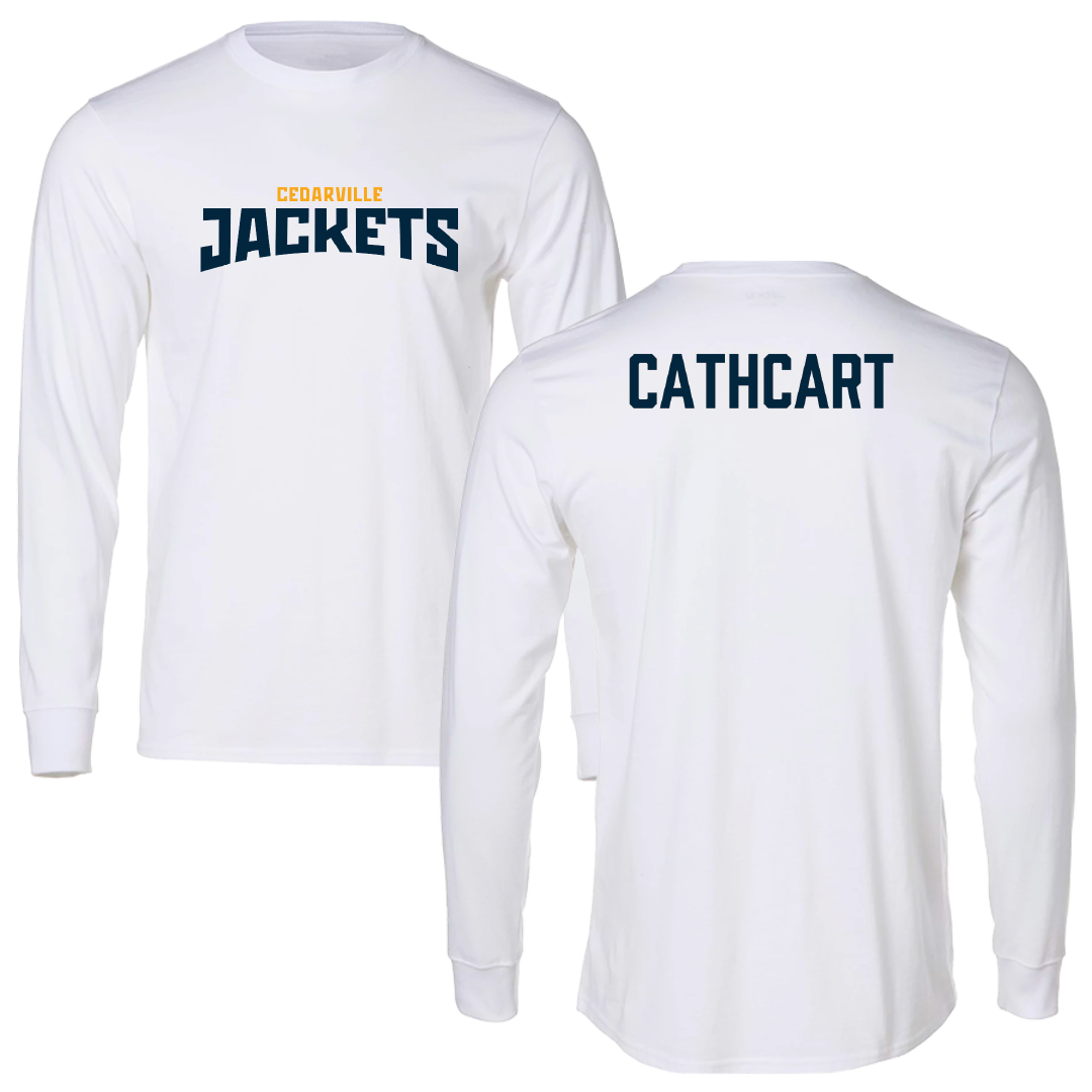 Cedarville University TF and XC White Classic Performance Long Sleeve - Gabriel Cathcart