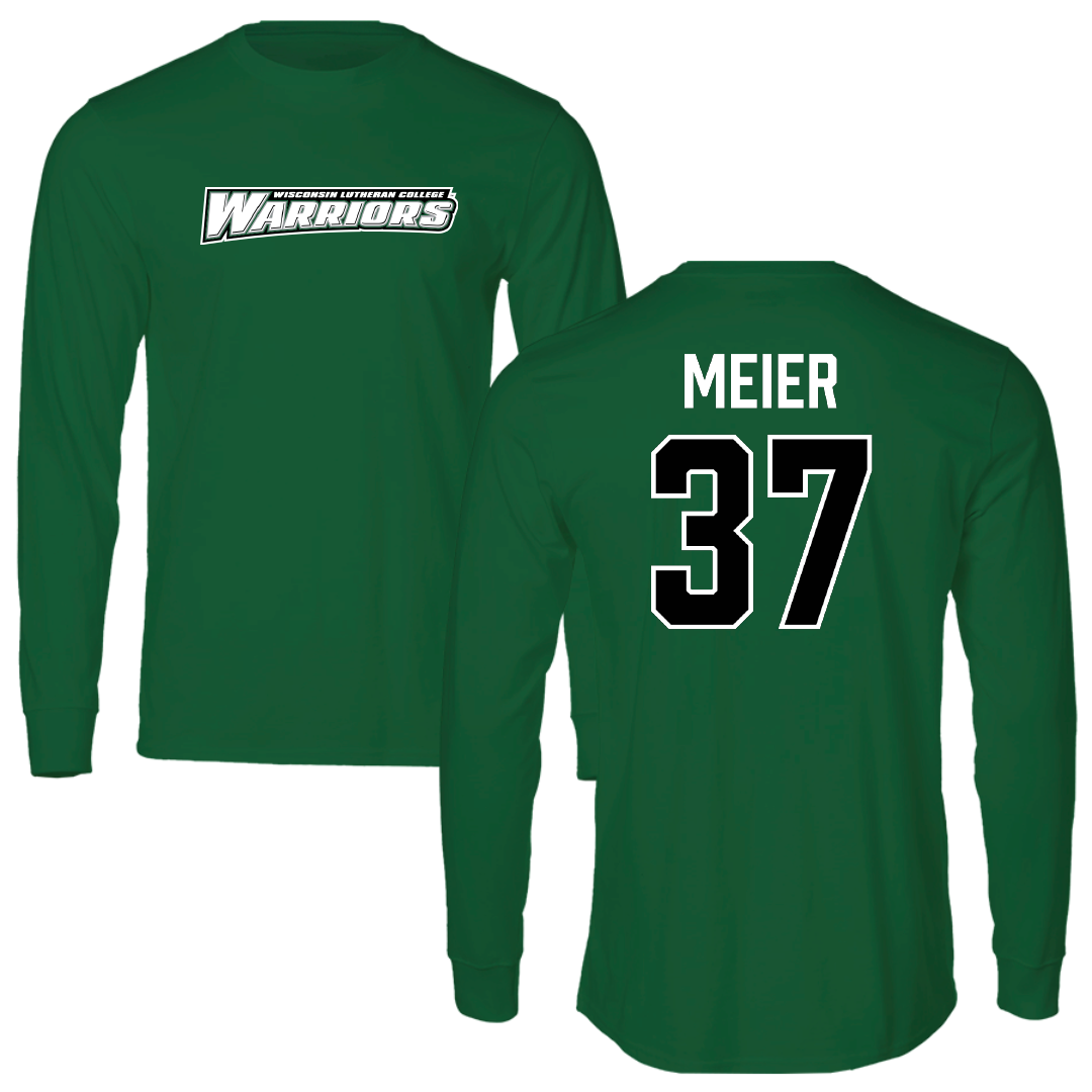 Wisconsin Lutheran College Baseball Green Performance Long Sleeve - #37 Adam Meier