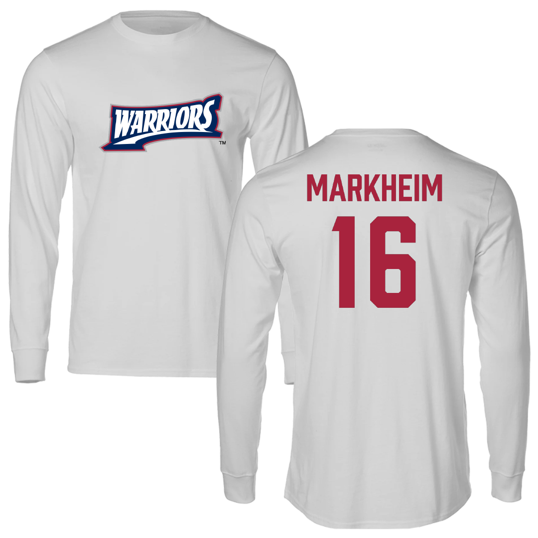Sterling College Baseball Light Gray Warriors Performance Long Sleeve - #16 Paxton Markheim