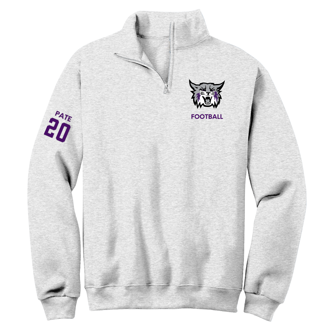 Weber State University Football Light Gray Quarter-Zip - #20 Montae Pate