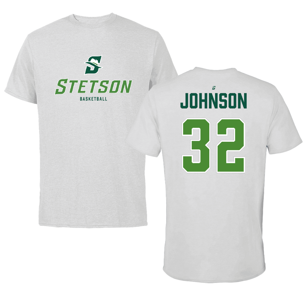Stetson University Basketball (M) Light Gray Tee - #32 Jake Johnson