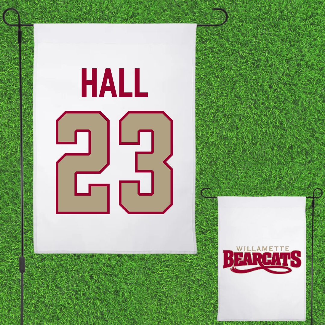 Willamette University Basketball (M) White Garden Flag - #23 Gavin Hall