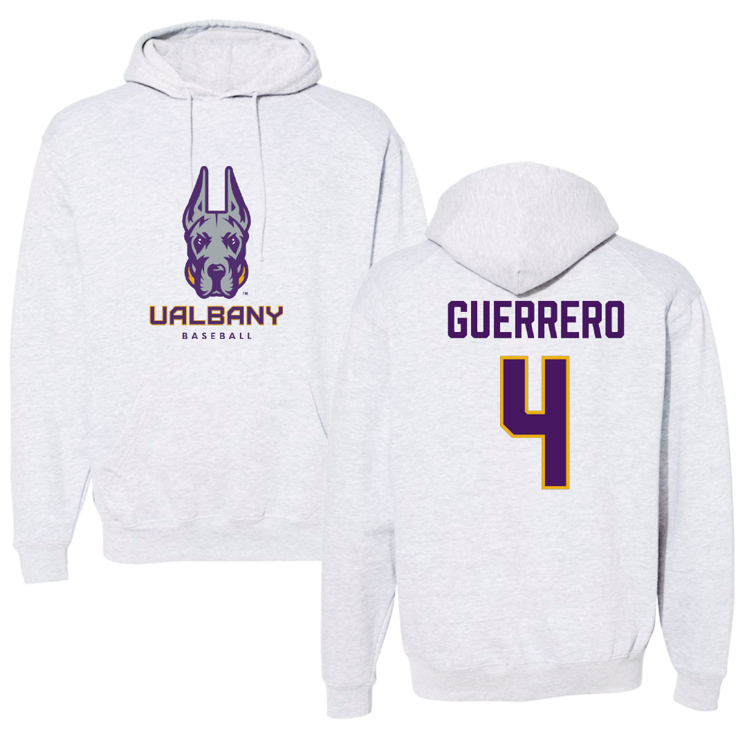 University at Albany Baseball Gray Hoodie - #4 Brian Guerrero