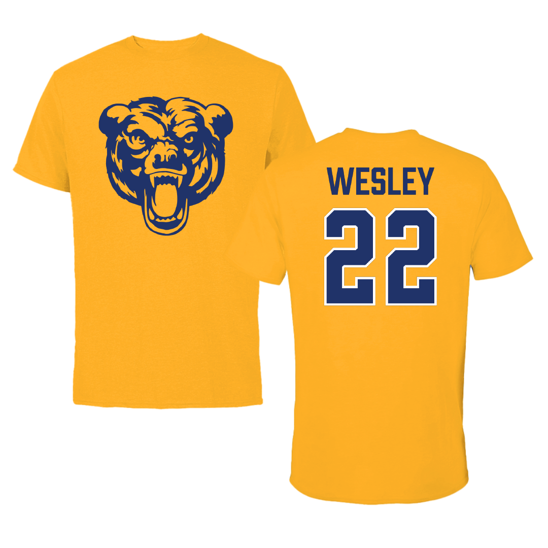 Carolina University Baseball Gold Performance Tee - #22 Nathan Wesley