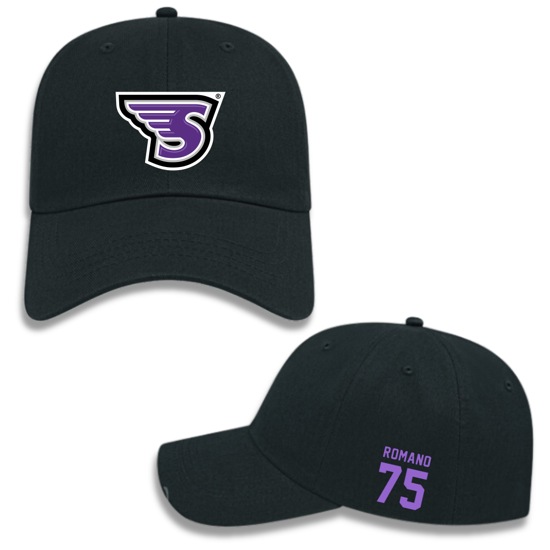 Stonehill College Football Black Hat - #75 Evan Romano