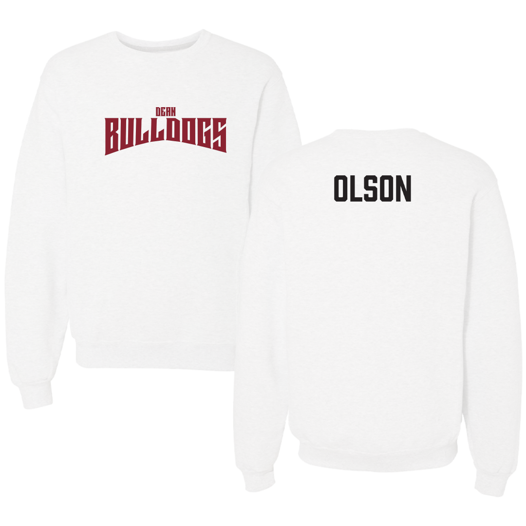 Dean College TF and XC White Classic Crewneck - Dylan Olson