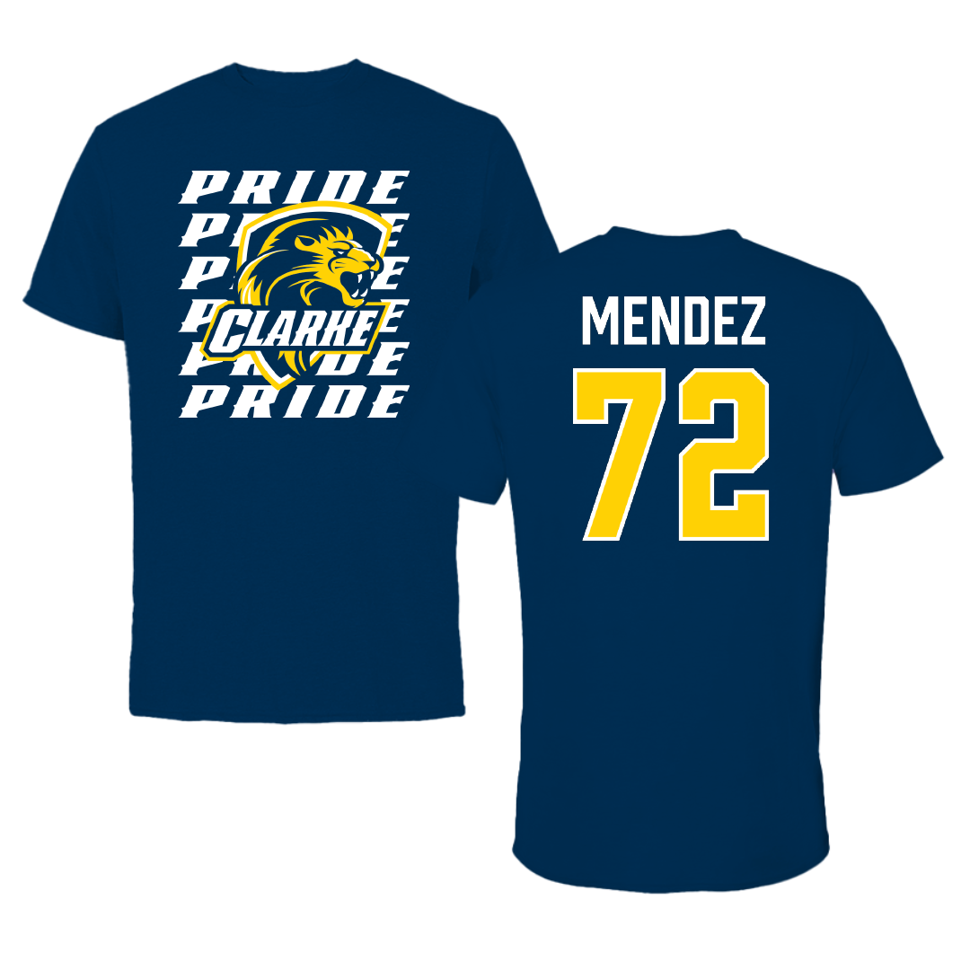 Clarke University Baseball Navy General Performance Tee - #72 Daniel Mendez