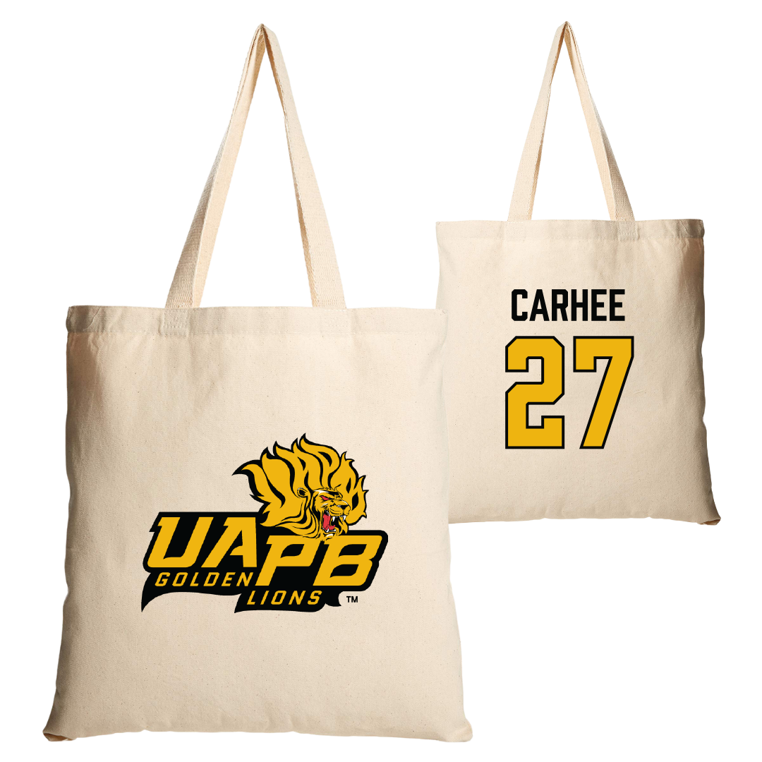 University of Arkansas-Pine Bluff Softball Tan Canvas Tote Bag - #27 Jada Carhee