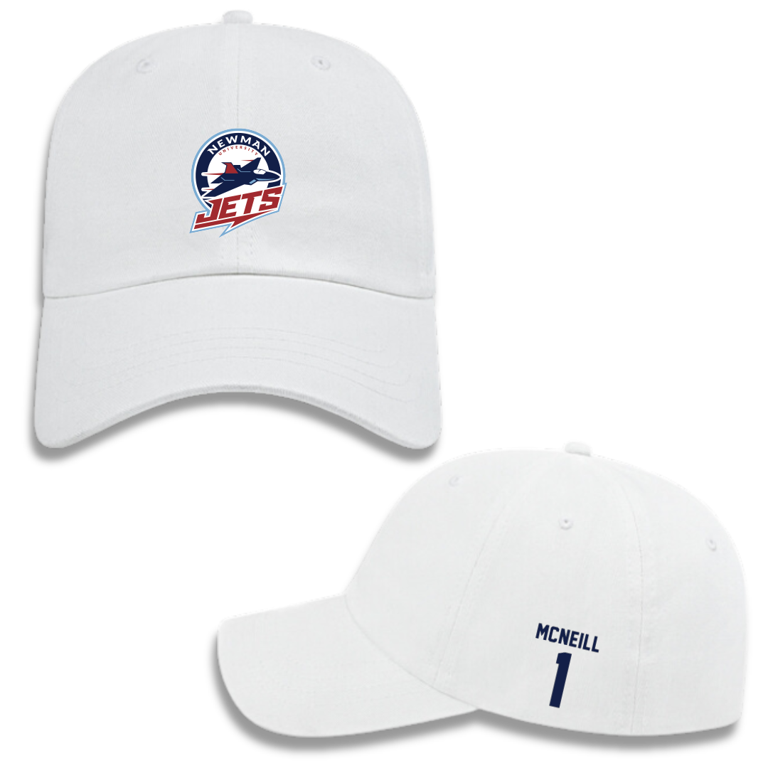 Newman University Baseball White Hat - #1 Braden McNeill