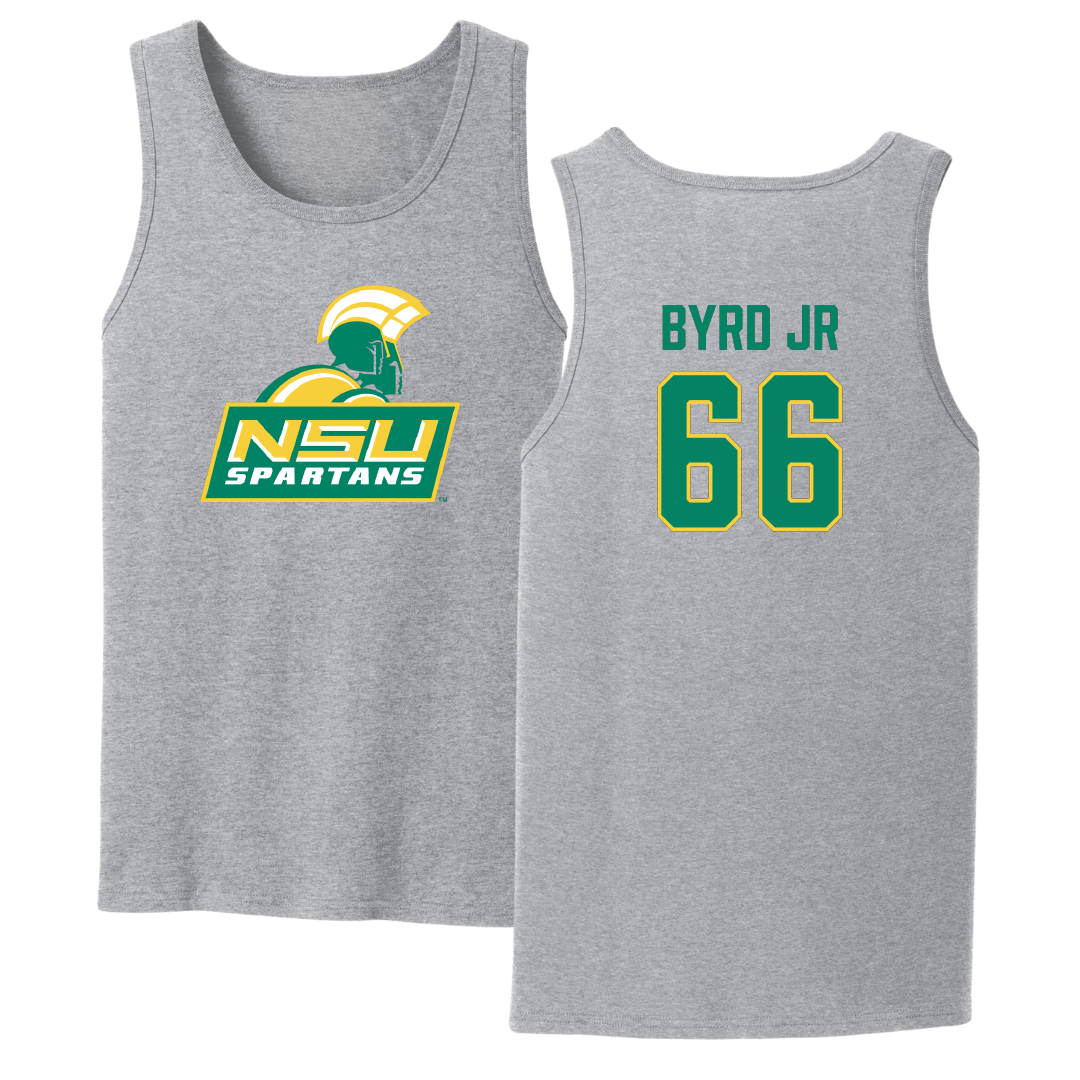 Norfolk State University Football Sport Gray Tank Top - #66 Vincent Byrd Jr