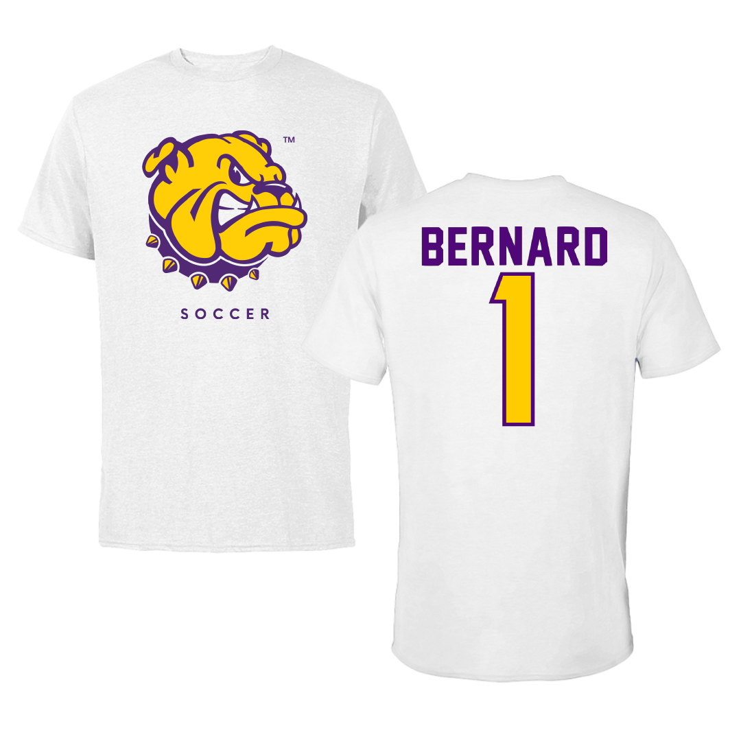 Western Illinois University Soccer White Performance Tee - #1 Ariel Bernard