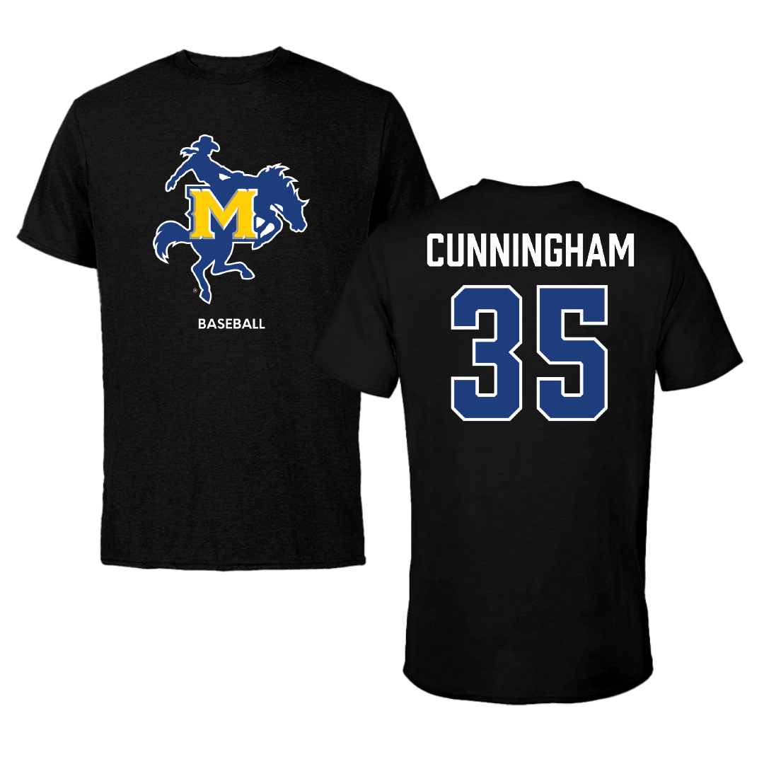McNeese State University Baseball Black Performance Tee - #35 Braedyn Cunningham