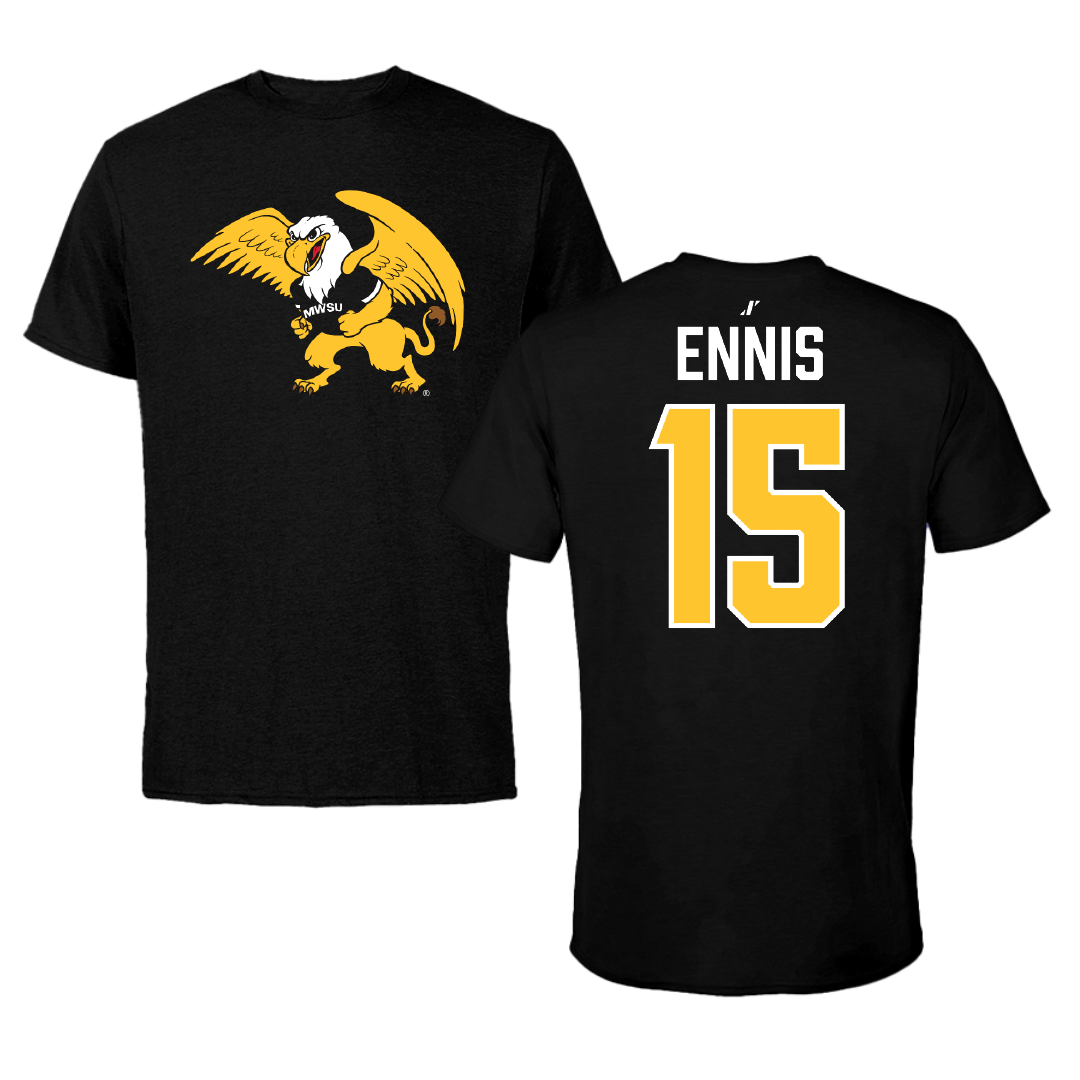 Missouri Western State University Football Black Performance Tee - #15 Daveon Ennis