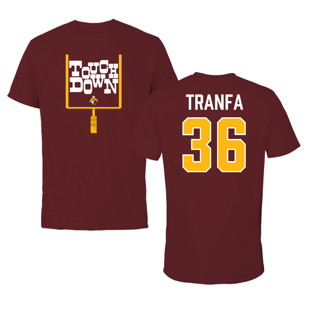 Salisbury University Football Maroon Touchdown Tee - #36 Donovan Tranfa