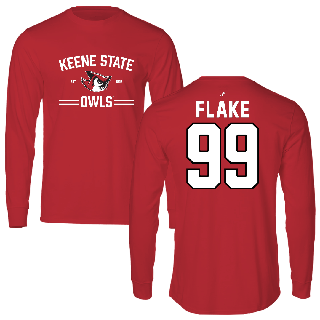 Keene State College Soccer Red General Performance Long Sleeve - #99 Carson Flake