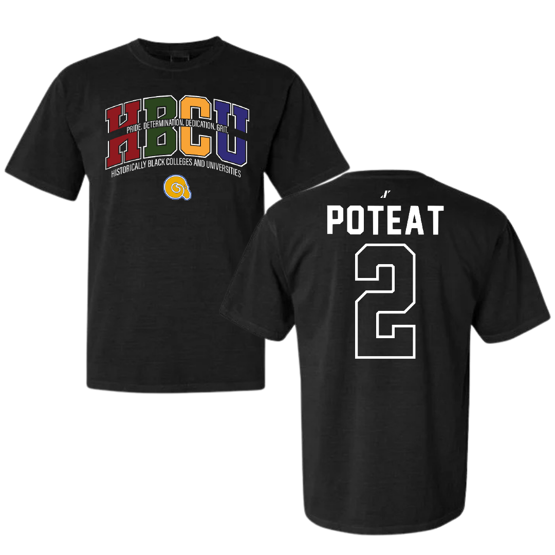 Albany State University Basketball Black HBCU Comfort Colors Tee - #2 Shakur Poteat