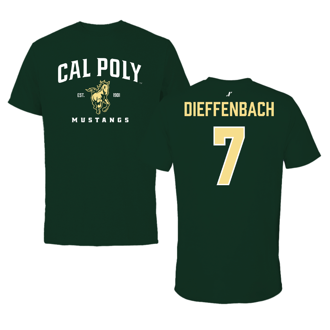 Cal Poly Football Forest Green General Tee - #7 Ty Dieffenbach