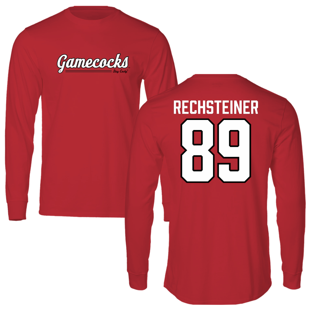 Jacksonville State University Football Red General Performance Long Sleeve - #89 Brock Rechsteiner