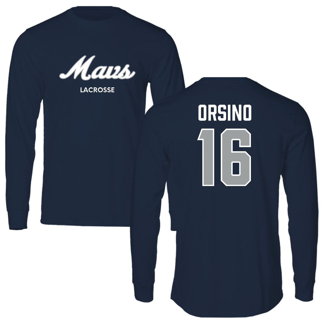 Mercy University Lacrosse (M) Navy Long Sleeve - #16 Colin Orsino