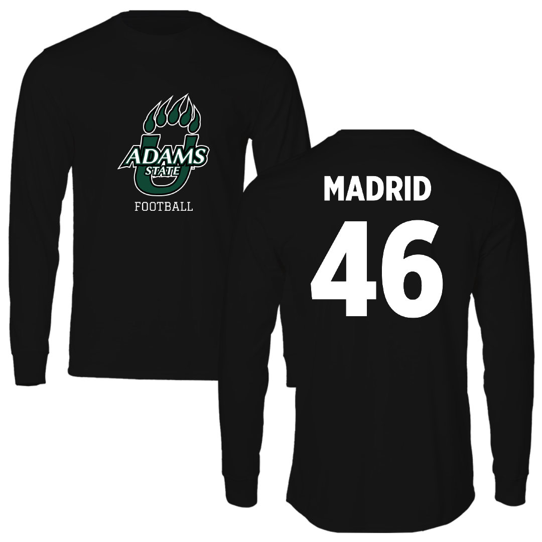 Adams State University Football Black State Performance Long Sleeve - #46 Kaden Madrid