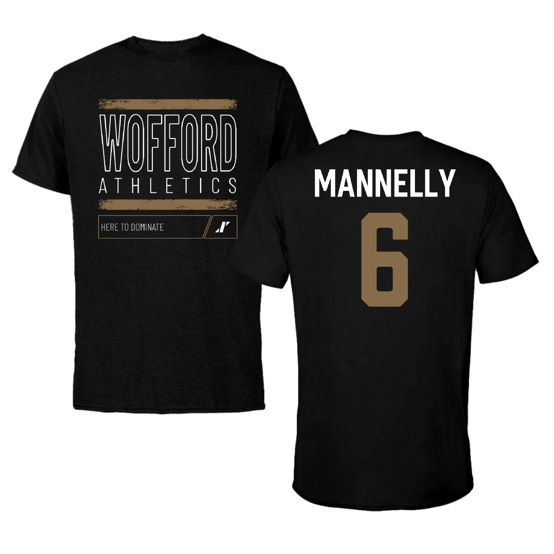 Wofford College Baseball Black Dominate Performance Tee - #6 Andrew Mannelly