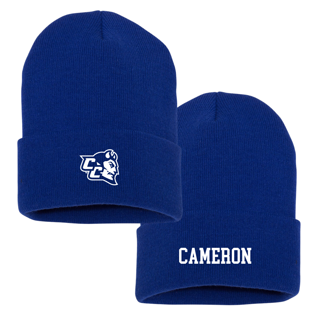 Central Connecticut State University Baseball Blue Beanie - #6 Wyatt Cameron