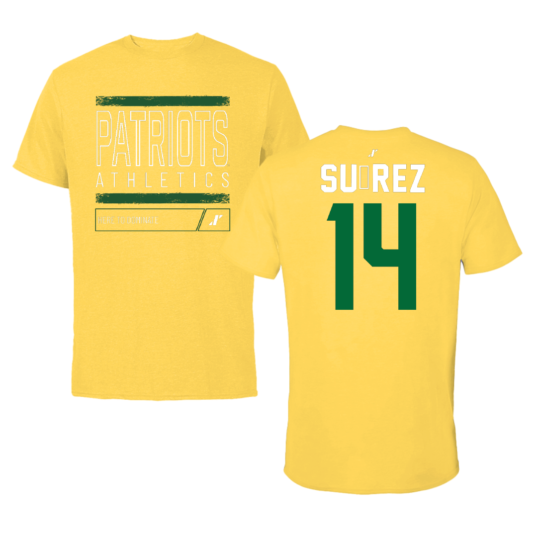 George Mason University Basketball Yellow Dominate Tee - #14 Paula Suárez