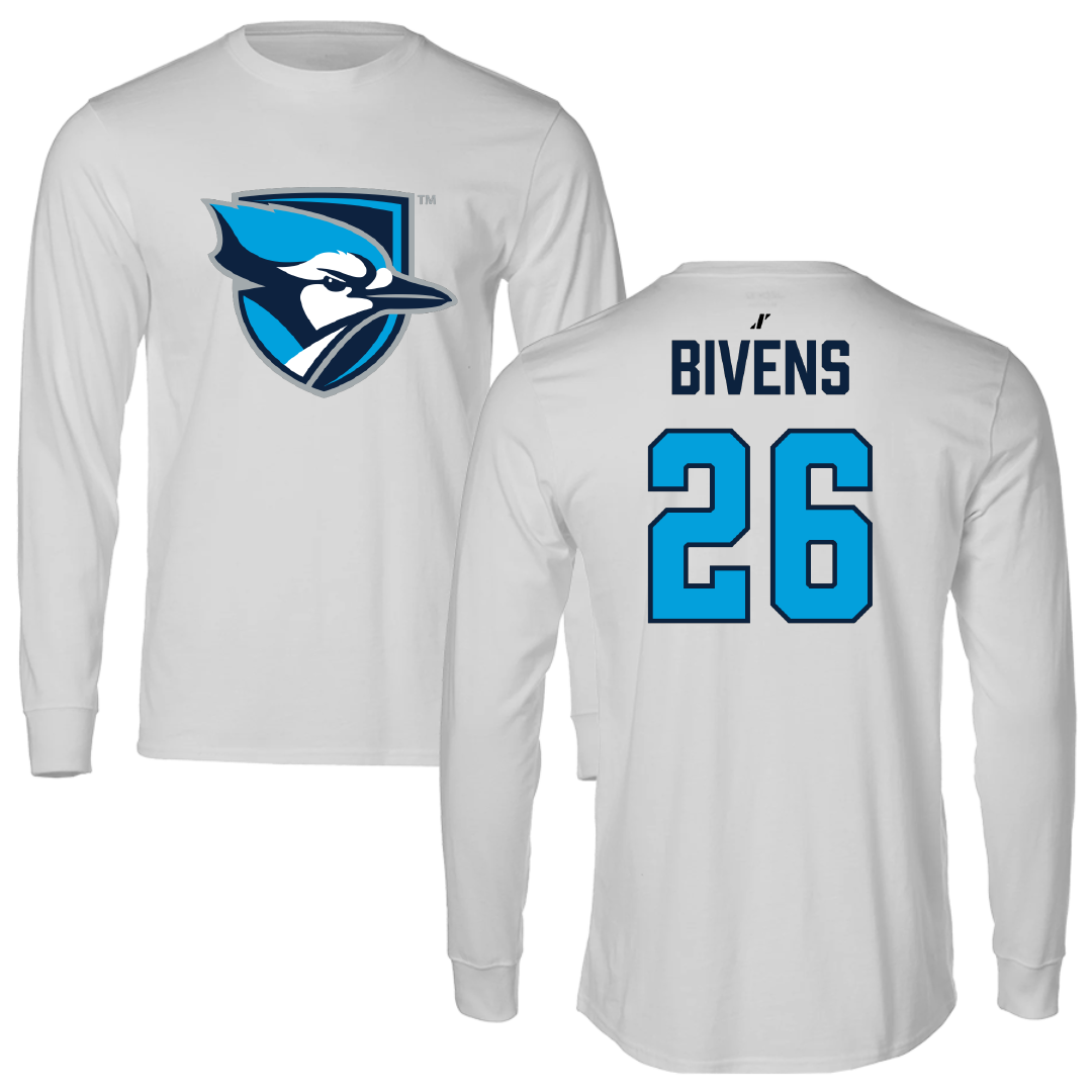 Elmhurst University Lacrosse (M) Light Gray Performance Long Sleeve - #26 Markell Bivens