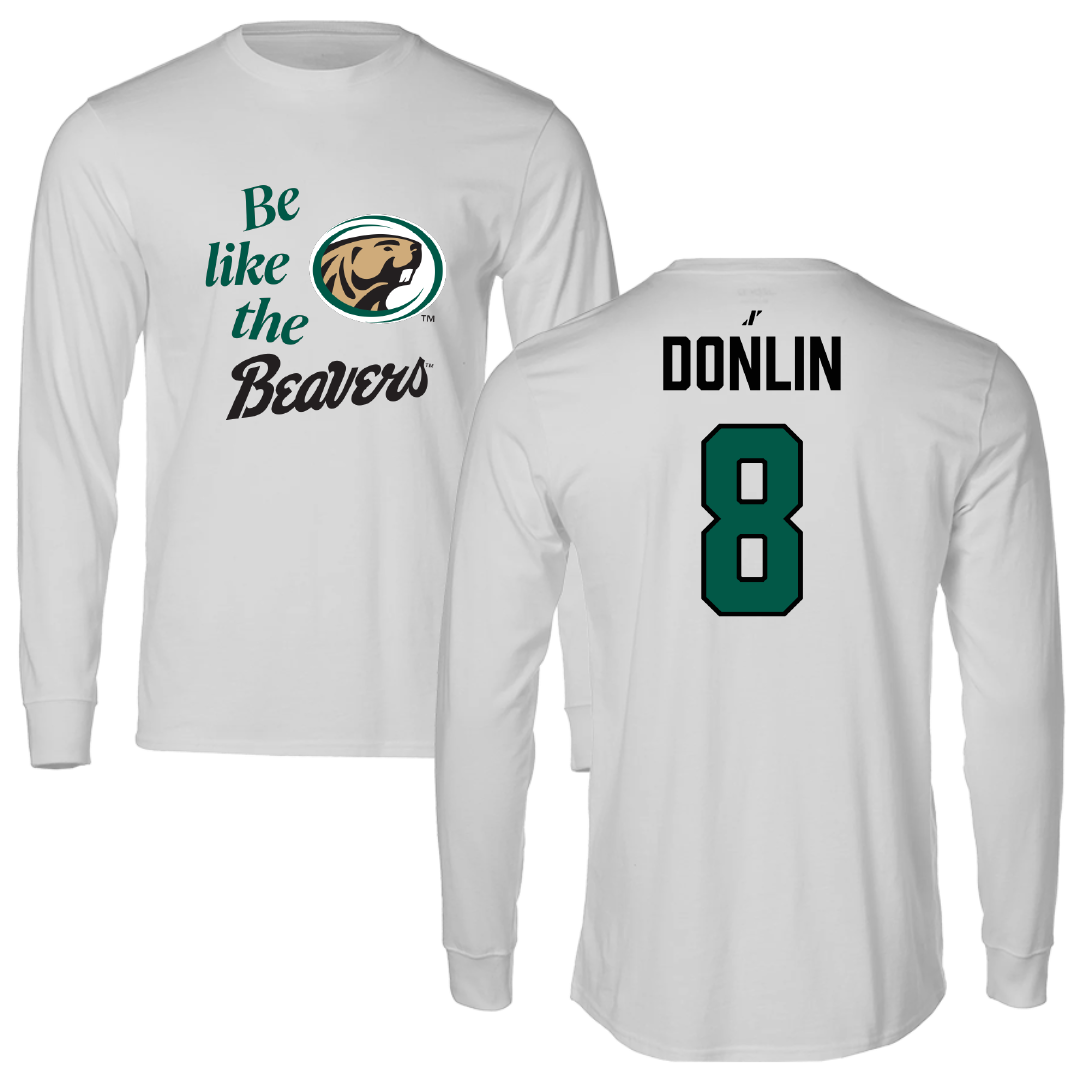 Bemidji State University Baseball Light Gray Be Like Us Performance Long Sleeve - #8 Connor Donlin