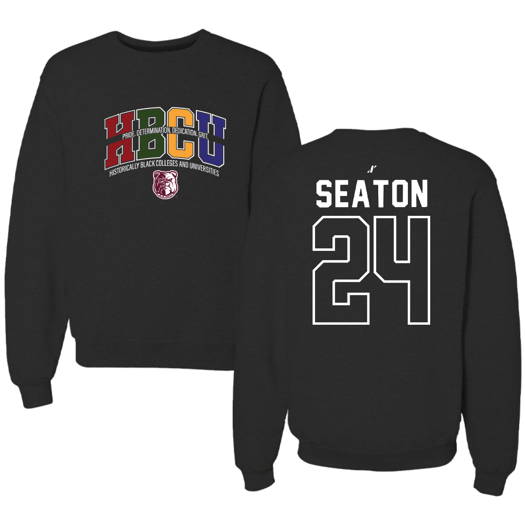 Alabama A&M University Baseball Black HBCU Crewneck - #24 Avery Seaton