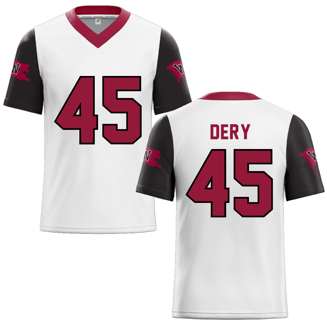 Whitworth University White Football Jersey - #45 Spencer Dery