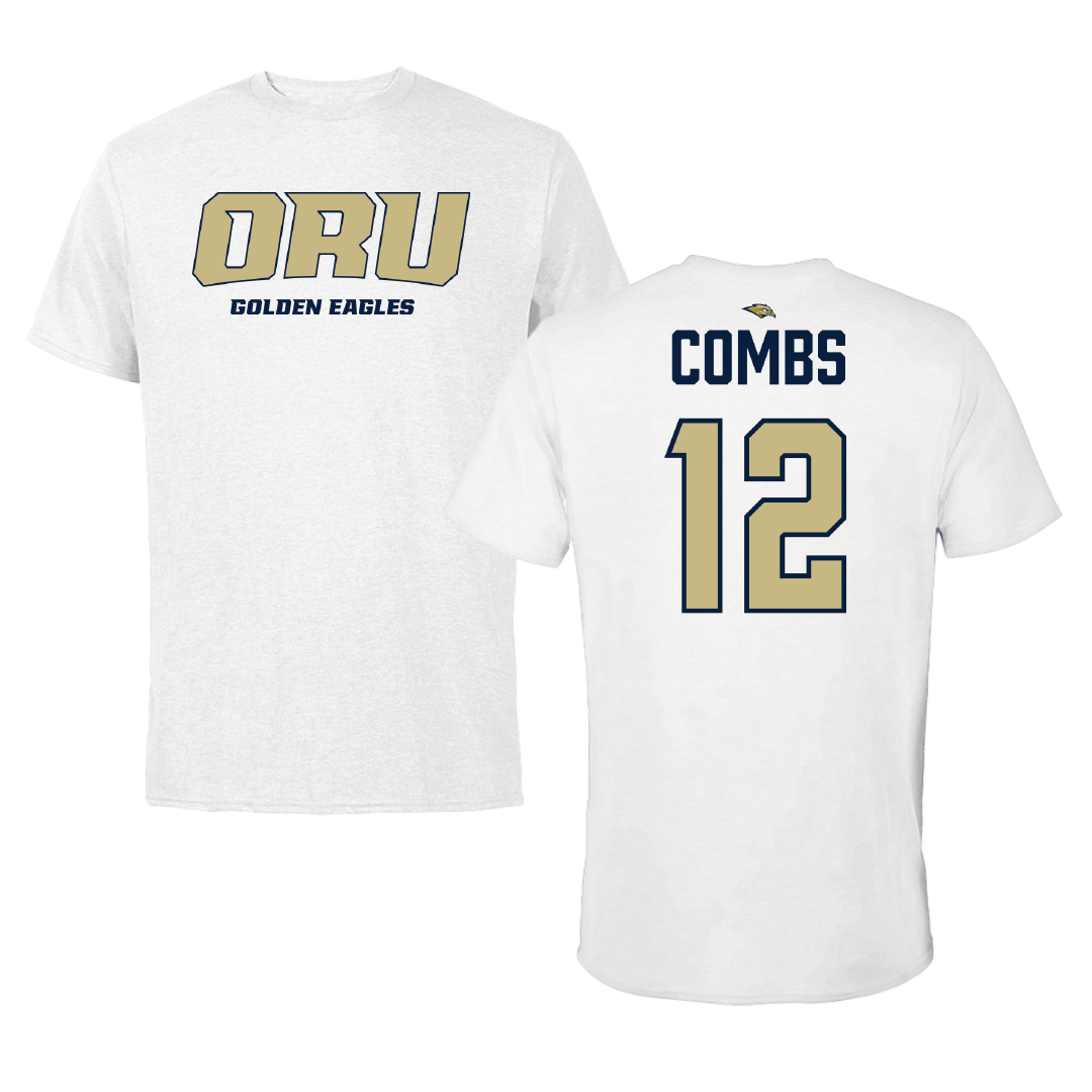 Oral Roberts University Baseball White Performance Tee - #12 Cooper Combs