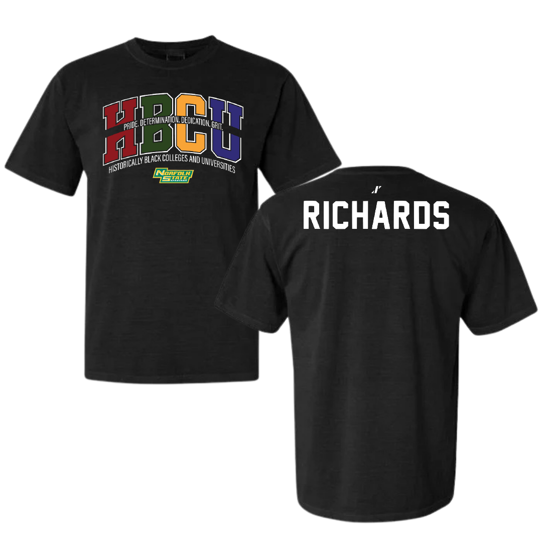 Norfolk State University TF and XC Black HBCU Comfort Colors Tee - Indya Richards