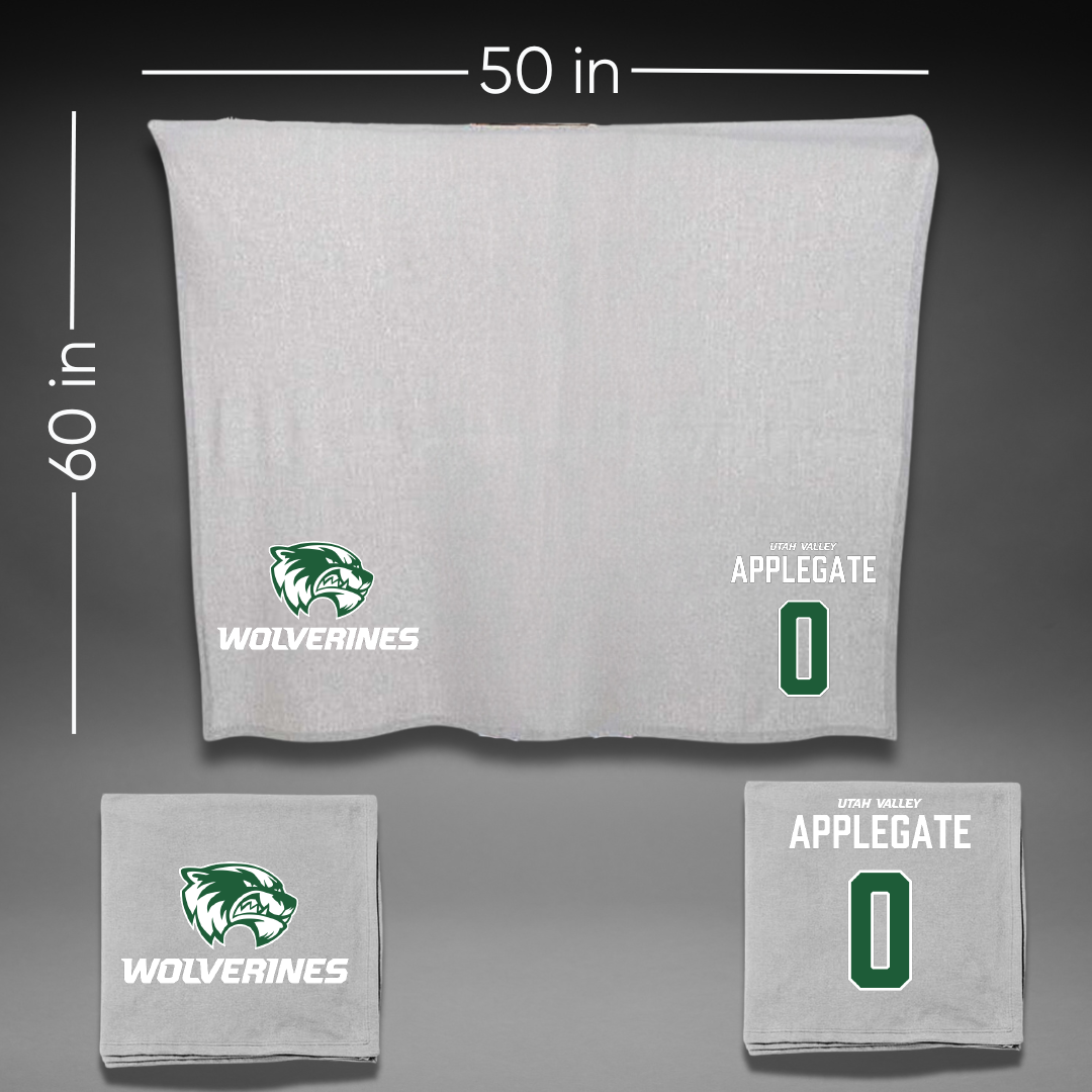 Utah Valley University Baseball Gray Blanket - #0 Will Applegate