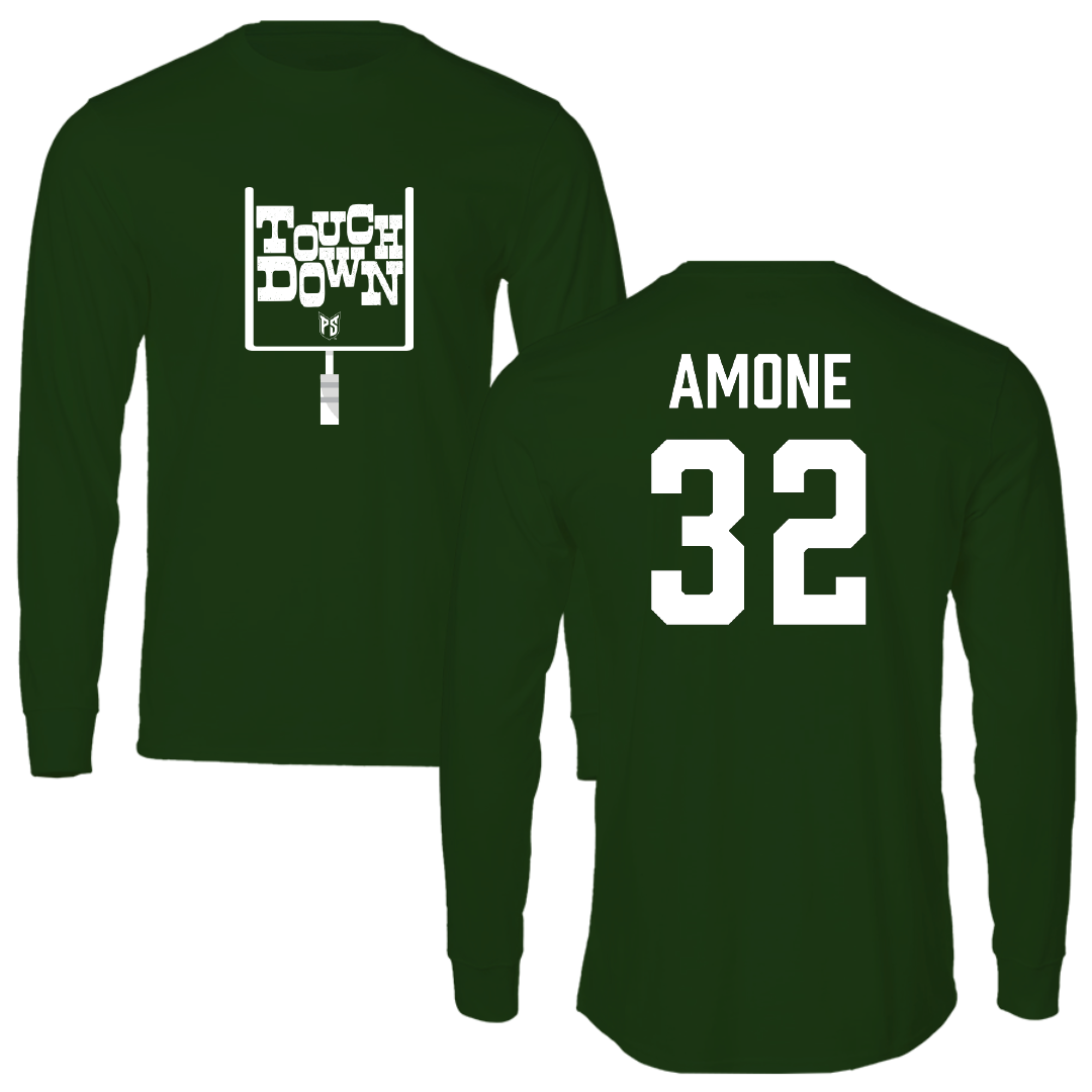 Portland State University Football Forest Green Touchdown Long Sleeve - #32 John Amone