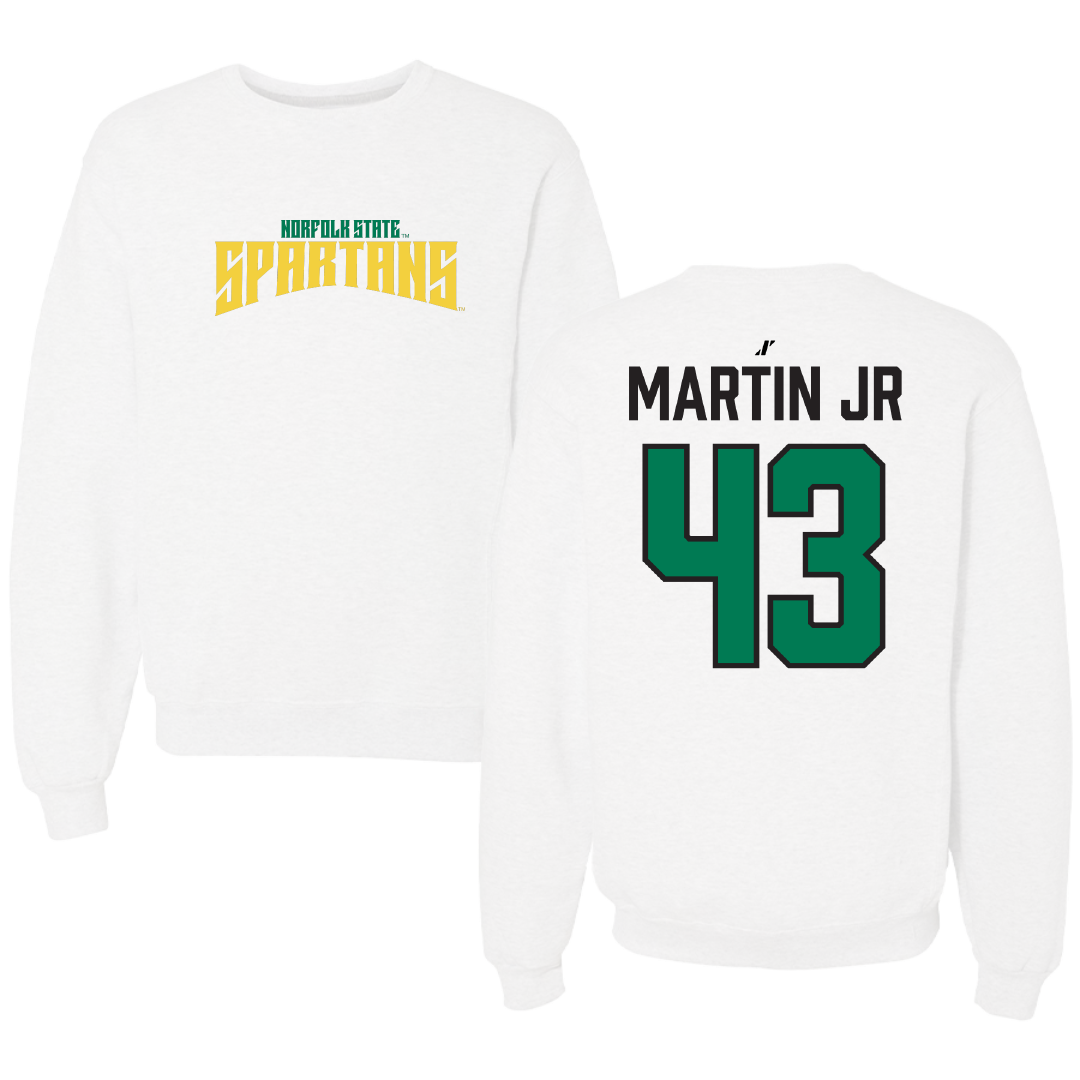 Norfolk State University Football White Classic Crewneck - #43 Richard Martin Jr