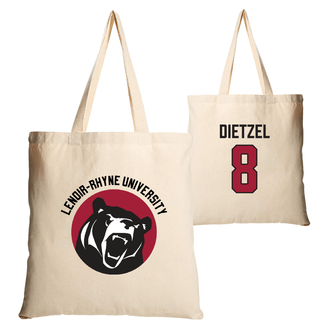 Lenoir-Rhyne University Lacrosse Tan Canvas Tote Bag - #8 Justin Dietzel